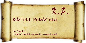 Kürti Petúnia névjegykártya